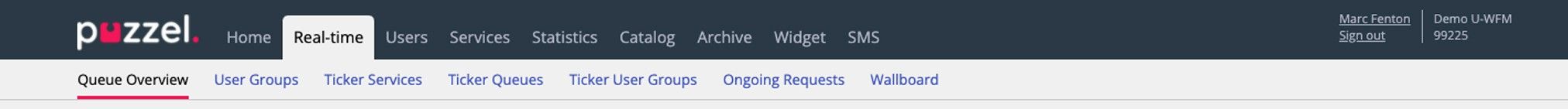 The original navigation, a dark horizontal menu with a permanent row of submenu links beneath it